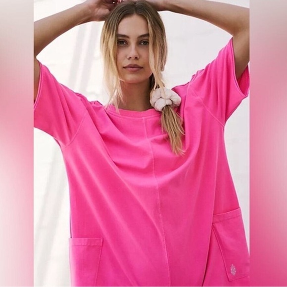 Free People FP movement hot shot romper Pink NWOT rare* - Picture 3 of 3